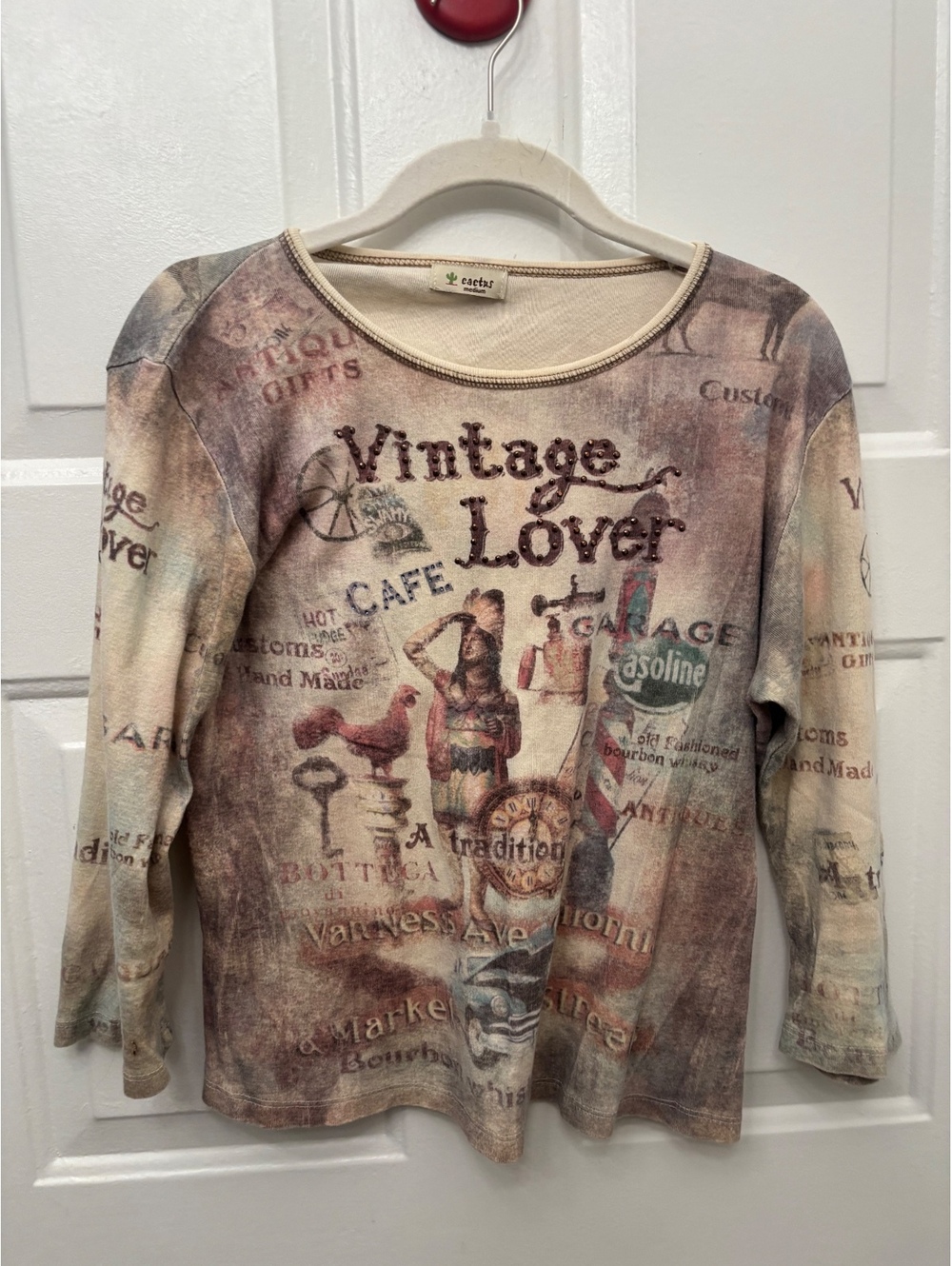 Cactus Vintage Y2K Lover Graphic Long Sleeve Top